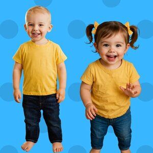 Epic Threads Toddler T-Shirt | Yellow Crewneck Tee | Size 2T | Cotton Blend